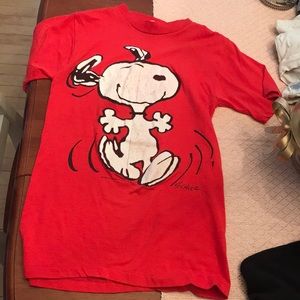 Red vintage snoopy shirt 1958 super soft one of a kind womens medium